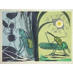 Edward Bawden 'Ant and the Grasshopper', li…