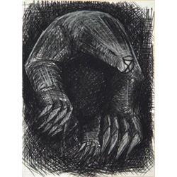 Three abstract charcoals of moles, each 59c…