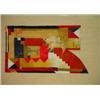 Image 1 : Two unsigned abstract collages, 67cm x 39cm…