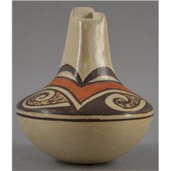 HOPI POTTERY SEED JAR SIGNED WITH INITIALS D N AND CORNSTALK LOGO