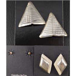 THREE SILVER EARRINGS
