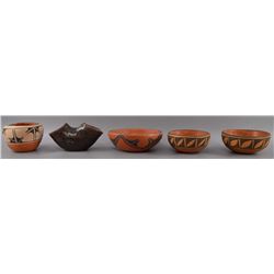 FIVE PUEBLO POTS