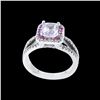 Image 3 : 2.28CT NATURAL CEYLON PINK SAPPHIRE 14K WHITE GOLD RING