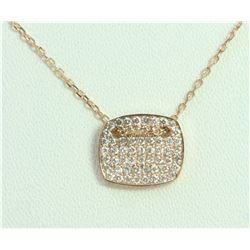 14K ROSE GOLD PENDANT WITH CHAIN 2.5g/Diamond 0.37ct