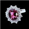 Image 1 : 2.42CT NATURAL COPPER BEARING PINK PARAIBA TOURMALINE 14K WHITE GOLD RING