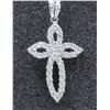 Image 1 : 18K WHITE GOLD DIAMOND CROSS PENDANT:1.72GRAMS1190/DIAMOND:0.69CT/#R8018