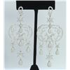 Image 2 : Hand Made  Chandelier Earring 14K WHITE GOLD EARRING  41.43GRAM