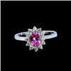 Image 1 : 0.61CT NATURAL CEYLON PINK SAPPHIRE 14K WHITE GOLD RING