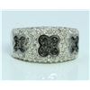 Image 2 : 14K WHITE GOLD RING 9.8 GRAM  WHITE DIAMOND 0.64CT BLACK DIAMOND 0.34CT