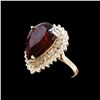 Image 1 : 21.23CT NATURAL MALAYA GARNET 14K WHITE GOLD RING