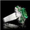 Image 2 : 6.43CT NATURAL COLUMBIAN EMERALD 18K WHITE GOLD RING