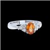 Image 1 : 1.09CT NATURAL SPESSARTITE 14K WHITE GOLD RING