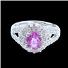 Image 1 : 2.06CT NATURAL CEYLON PINK SAPPHIRE 14K WHITE GOLD RING