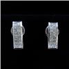 Image 1 : 18K White Gold And Diamond Earring Princess  Shape Diamond(invisible Setting)- 2.04ct Weight-6.88 Gr