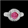 Image 1 : GIA 2.56CT NATURAL RUBY 14K WHITE GOLD RING