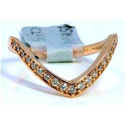 14K ROSE GOLD RING 3.80GRAM  DIAMOND 0.28CT