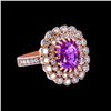 Image 2 : 3.20CT NATURAL CEYLON PINK SAPPHIRE 14K R/G RING