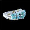 Image 2 : 0.90CT BRAZILIAN NATURAL COPPER BEARING PARAIBA TOURMALINE 14K W/G RING