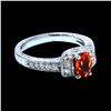 Image 2 : 1.07CT NATURAL SPESSARTITE 14K WHITE GOLD RING