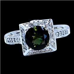 1.84CT NATURAL GREEN TOURMALINE 14K W/G RING