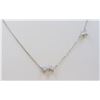 Image 2 : 14K WHITE GOLD 3 STAR PENDANT WITH CHAIN :2.22g/Diamond:0.09ct