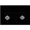 Image 3 : 18K White Gold And Diamond Earring Round Shape Diamond- 1.28ct Princess Shape Diamond(invisible Sett