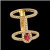 Image 1 : 0.30CT NATURAL RUBY 14K YELLOW GOLD RING