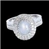 Image 1 : 1.64CT NATURAL STAR SAPPHIRE 18K WHITE GOLD RING