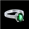 Image 2 : 1.85CT NATURAL TSAVORITE 14K WHITE GOLD RING