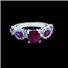 Image 1 : 2.09CT NATURAL RUBY 14K WHITE GOLD RING