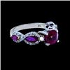 Image 2 : 2.09CT NATURAL RUBY 14K WHITE GOLD RING