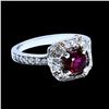 Image 2 : 1.00CT NATURAL RUBY 14K WHITE GOLD RING