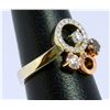 Image 2 : 14K WHITE AND ROSE GOLD RING 6.80GRAM DIAMOND 0.60CT / BROWN DIAMOND 0.23CT