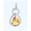 Image 2 : 18K WHITE GOLD CITRINE PENDANT:3.01GRAMS/CITRINE:4.45CT/DIAMOND:0.31CT