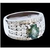 Image 2 : 1.60CT NATURAL ALEXANDRITE 18K WHITE GOLD RING