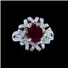 Image 1 : 3.56CT NATURAL RUBY 14K WHITE GOLD RING