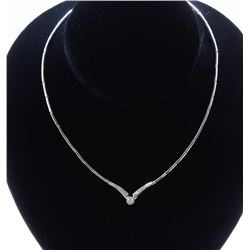 18K White Gold Necklace/Diamond- 0.39ct/Gold- 22 Grams