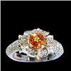 Image 1 : 1.23CT NATURAL CEYLON YELLOW SAPPHIRE 14K WHITE GOLD RING