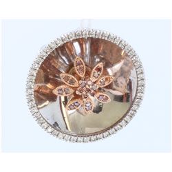 14K WHITE AND ROSE GOLD PENDANT:8g/Diamond:0.43ct/Red Diamond:0.24ct