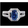 Image 1 : GIA 3.22CT NATURAL CEYLON BLUE SAPPHIRE 14K WHITE GOLD RING