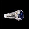 Image 2 : GIA 3.22CT NATURAL CEYLON BLUE SAPPHIRE 14K WHITE GOLD RING