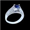 Image 1 : 0.83CT NATURAL CEYLON BLUE SAPHIRE 14K WHITE GOLD RING