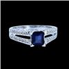 Image 2 : 0.83CT NATURAL CEYLON BLUE SAPHIRE 14K WHITE GOLD RING