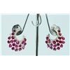 Image 1 : 14K WHITE GOLD EARRING 8.20GRAM  DIAMOND 0.80CT RUBY 7.98CT