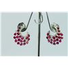 Image 2 : 14K WHITE GOLD EARRING 8.20GRAM  DIAMOND 0.80CT RUBY 7.98CT