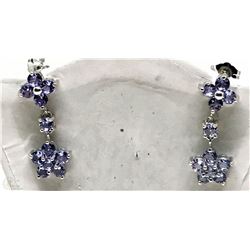 #3-10KT WHITE GOLD TANZANITE EARRINGS