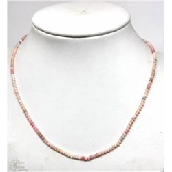 #9-STERLING SILVER PINK OPAL NECKLACE