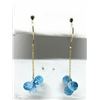 Image 1 : #12-14KT YELLOW GOLD BLUE TOPAZ EARRINGS
