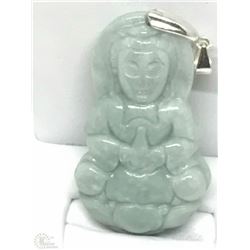 #14-STERLING SILVER JADE PENDANT