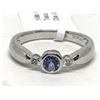 Image 1 : #16-10KT WHITE GOLD TANZANITE DIAMOND RING